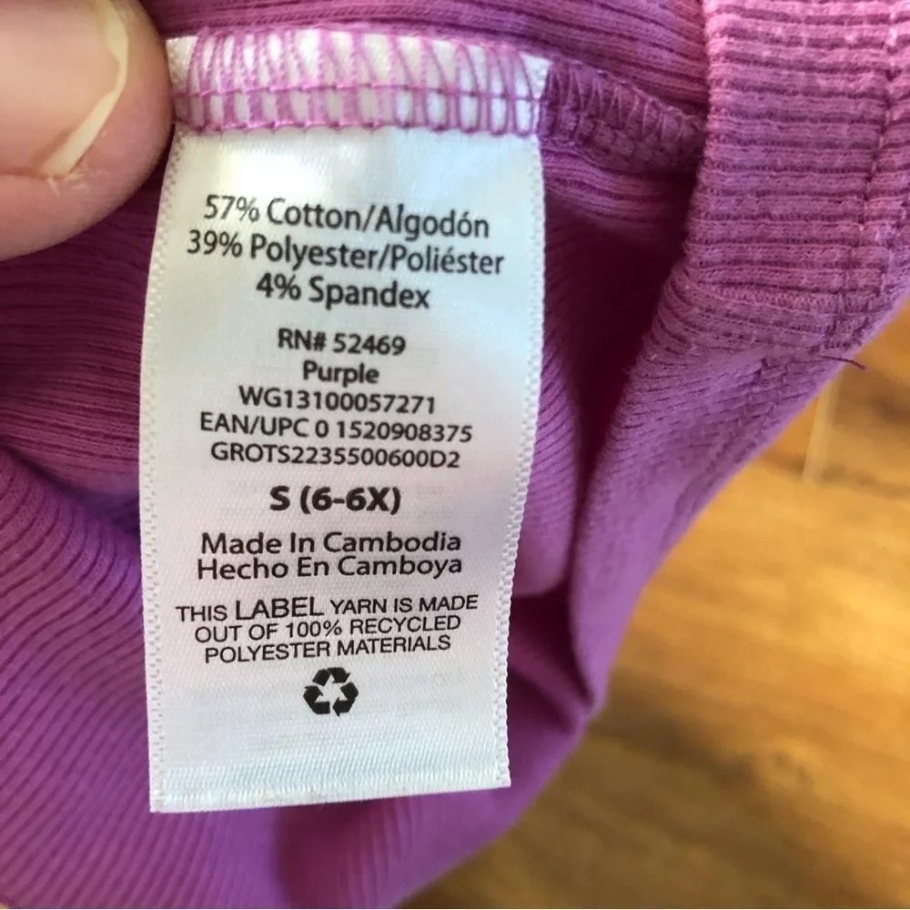 Wonder Nation purple ribbed tank top in size S (6-6X)